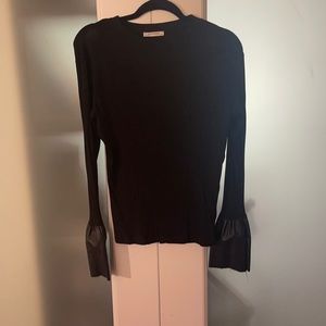 Zara Faux Leather Sleeved Top